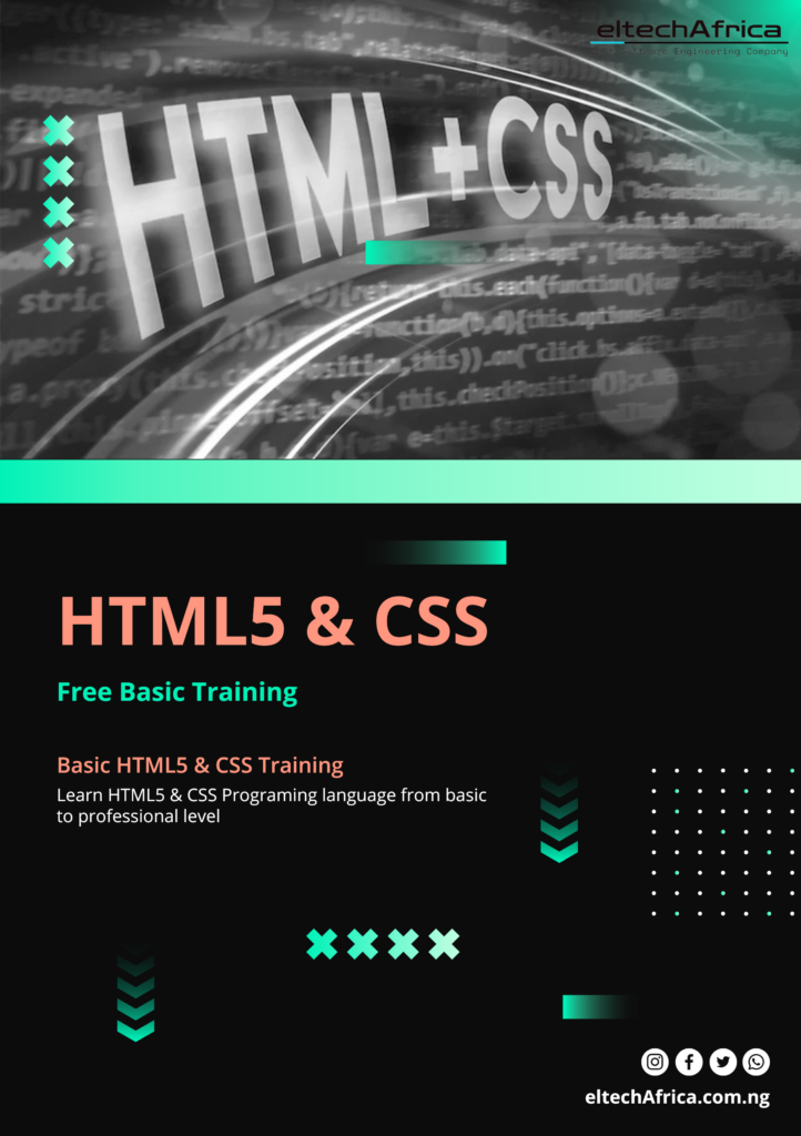 HTML5 & CSS COURSE TO LEARN ON ELTECHAFRICA